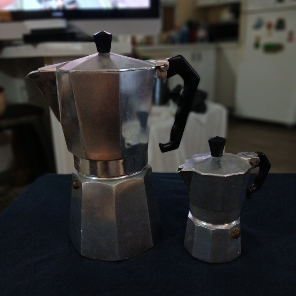 Vintage Classic Silver Stovetop Coffee And Espresso Maker Set